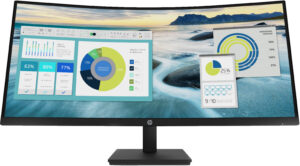 HP P34hc G4 - P-Series - LED-skærm - kurvet - 34"" - 3440 x 1440 WQHD @ 60 Hz - VA - 250 cd/m² - 3500:1 - 5 ms - HDMI, DisplayPort, USB-C - højtalere - sort