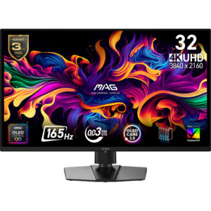 MSI MAG 322UP E16 - OLED-monitor - gaming - 32"" (31.5"" til at se) - 3840 x 2160 UHD @ 165 Hz - 1000 cd/m² - 1500000:1 - DisplayHDR 400 True Black - 0.03 ms - 2xHDMI, DisplayPort, USB-C