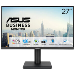 ASUS VA279QGS - LED-skærm - 27"" - 1920 x 1080 Full HD (1080p) @ 120 Hz - IPS - 350 cd/m² - 3000:1 - 1 ms - HDMI, VGA, DisplayPort - højtalere - sort