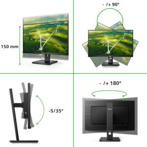 Philips B Line 272B1G - LED-skærm - 27"" - 1920 x 1080 Full HD (1080p) @ 75 Hz - IPS - 250 cd/m² - 1000:1 - 4 ms - HDMI, DVI-D, VGA, DisplayPort - højtalere - sort struktur - Billede 3