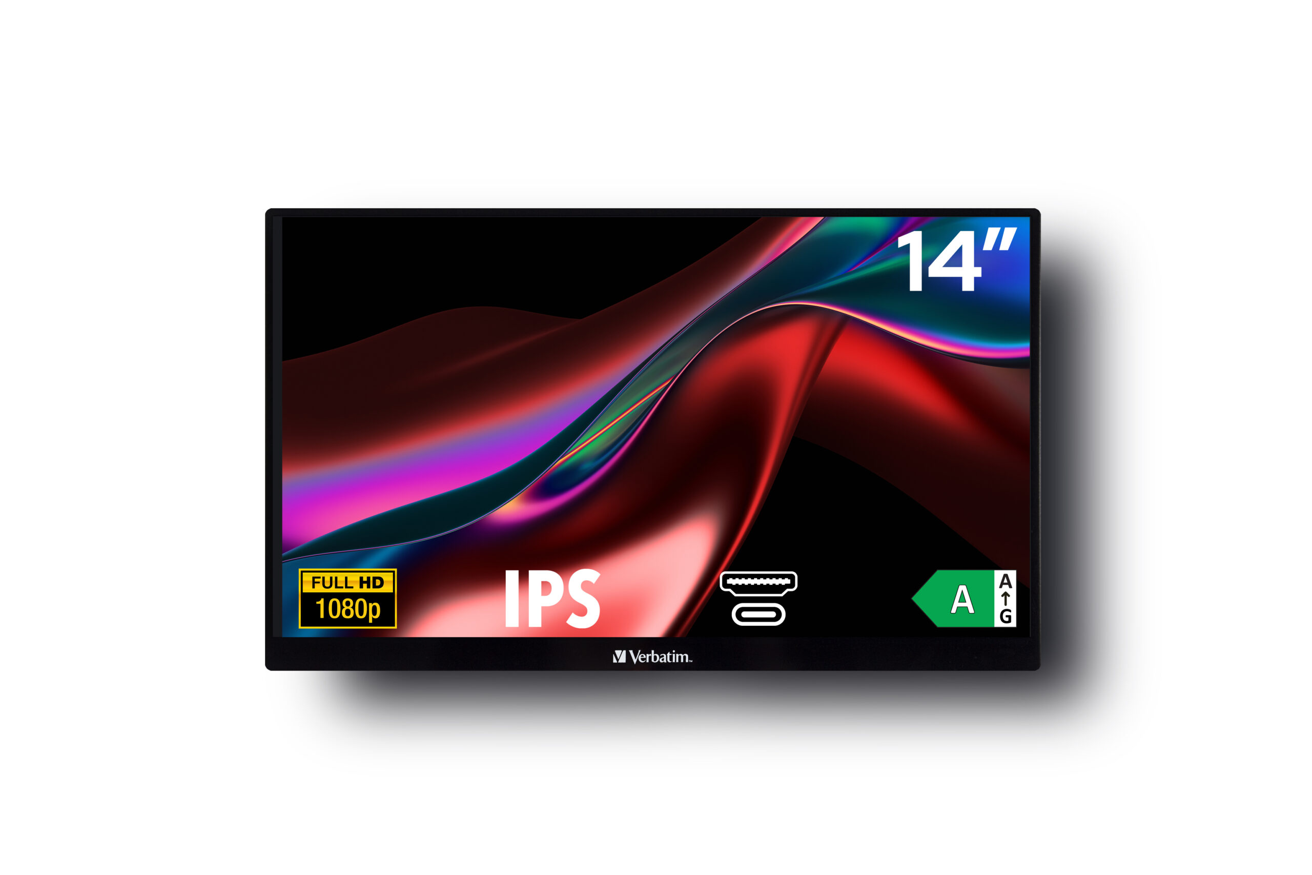 Verbatim PM-14 - LED-skærm - 14"" - bærbar - 1920 x 1080 Full HD (1080p) - IPS - 1000:1 - HDMI, 2xUSB-C - højtalere - Billede 2