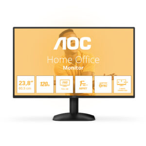 AOC 24B31H - LED-skærm - 24"" (23.8"" til at se) - 1920 x 1080 Full HD (1080p) @ 120 Hz - IPS - 300 cd/m² - 1500:1 - 1 ms - HDMI, VGA - sort