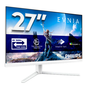 Philips Evnia 5000 27M2N5901A - LED-skærm - gaming - 27"" - 3840 x 2160 4K UHD (2160p) @ 160 Hz - Fast IPS - 450 cd/m² - 1000:1 - DisplayHDR 400 - 0.5 ms - 2xHDMI, DisplayPort, USB-C - højtalere - hvid - Billede 2