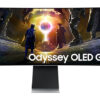 Samsung Odyssey OLED G8 S34DG850SU - G85SD Series - OLED-monitor - Smart - gaming - kurvet - 34"" - 3440 x 1440 UWQHD @ 175 Hz - 250 cd/m² - 1000000:1 - HDR10, HDR10+ - 0.03 ms - 2xHDMI, DisplayPort - højtalere - sølv