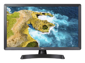 LG 24TQ510S-PZ - LED-skærm med TV-tuner - Smart - 23.6"" - 1366 x 768 HD - 250 cd/m² - 1000:1 - 14 ms - 2xHDMI - højtalere - sort, jerngrå