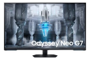 Samsung Odyssey Neo G7 S43CG700NU - G70NC Series - QLED-monitor - Smart - gaming - 43"" - 3840 x 2160 4K @ 144 Hz - VA - 400 cd/m² - 4250:1 - DisplayHDR 600 - 1 ms - 2xHDMI, DisplayPort - højtalere - sort, hvid - Billede 2