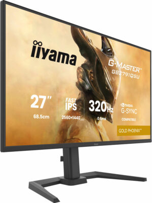 iiyama G-MASTER Gold Phoenix GB2791QSU-B1 - LED-skærm - gaming - 27"" - 2560 x 1440 WQHD @ 320 Hz - Fast IPS - 350 cd/m² - 1000:1 - HDR10 - 0.6 ms - 2xHDMI, DisplayPort - højtalere - mat sort - Billede 2