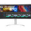 LG UltraWide 38BQ85C-W - LED-skærm - kurvet - 38"" - 3840 x 1600 UWQHD+ @ 75 Hz - IPS - 300 cd/m² - 1000:1 - HDR10 - 5 ms - 2xHDMI, DisplayPort, USB-C - højtalere - hvid
