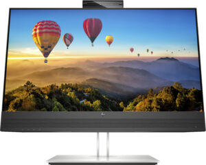 HP E24m G4 Conferencing - E-Series - LED-skærm - 23.8"" (24"" til at se) - 1920 x 1080 Full HD (1080p) @ 75 Hz - IPS - 300 cd/m² - 1000:1 - 5 ms - HDMI, DisplayPort, USB-C - højtalere - sølv (stander), sort hoved