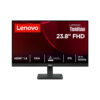 Lenovo ThinkVision S24-4e - LED-skærm - 24"" (23.8"" til at se) - 1920 x 1080 Full HD (1080p) @ 100 Hz - IPS - 250 cd/m² - 1300:1 - 4 ms - HDMI, VGA - ravnsort