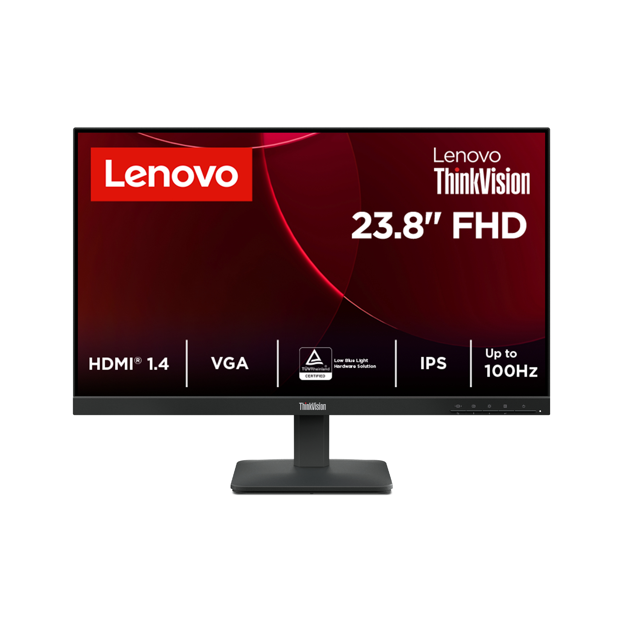 Lenovo ThinkVision S24-4e - LED-skærm - 24"" (23.8"" til at se) - 1920 x 1080 Full HD (1080p) @ 100 Hz - IPS - 250 cd/m² - 1300:1 - 4 ms - HDMI, VGA - ravnsort