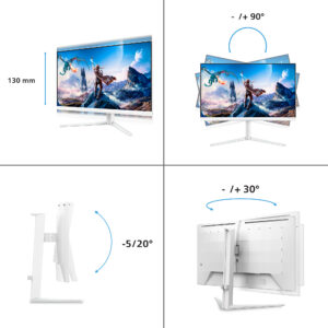 Philips Evnia 5000 27M2N5901A - LED-skærm - gaming - 27"" - 3840 x 2160 4K UHD (2160p) @ 160 Hz - Fast IPS - 450 cd/m² - 1000:1 - DisplayHDR 400 - 0.5 ms - 2xHDMI, DisplayPort, USB-C - højtalere - hvid - Billede 3