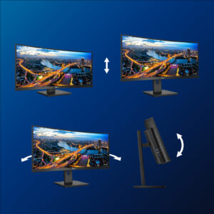 Philips B Line 346B1C - LED-skærm - kurvet - 34"" - 3440 x 1440 UWQHD @ 100 Hz - VA - 300 cd/m² - 3000:1 - 5 ms - HDMI, DisplayPort, USB-C - højtalere - sort struktur - Billede 5
