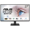 ASUS VA27AQ - LED-skærm - 27"" - 2560 x 1440 QHD @ 75 Hz - IPS - 350 cd/m² - 1000:1 - HDR10 - HDMI, VGA, DisplayPort - højtalere - sort