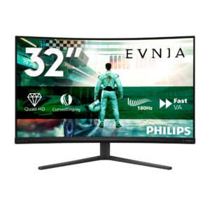 Philips Evnia 3000 32M2C3500L - LED-skærm - gaming - kurvet - 32"" (31.5"" til at se) - 2560 x 1440 QHD @ 180 Hz - Fast VA - 300 cd/m² - 3500:1 - HDR10 - 0.5 ms - 2xHDMI, DisplayPort - brunsort