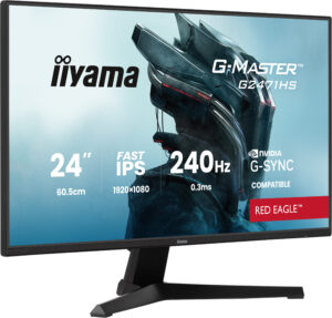 iiyama G-MASTER Red Eagle G2471HS-B1 - LED-skærm - gaming - 24"" - 1920 x 1080 Full HD (1080p) @ 240 Hz - Fast IPS - 350 cd/m² - 1000:1 - 0.3 ms - HDMI, DisplayPort - højtalere - sort, mat - Billede 3