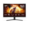 AOC Gaming CQ32G4VE - G4 Series - LED-skærm - gaming - kurvet - 32"" (31.5"" til at se) - 2560 x 1440 QHD @ 180 Hz - Fast VA - 300 cd/m² - 3500:1 - HDR10 - 0.5 ms - 2xHDMI, DisplayPort - grå, sort
