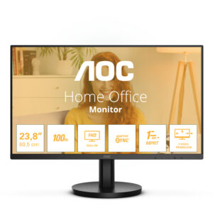 AOC Basic-line 24B3HMA2 - LED-skærm - 24"" - 1920 x 1080 Full HD (1080p) @ 100 Hz - VA - 250 cd/m² - 4000:1 - 1 ms - HDMI, VGA - højtalere - sort