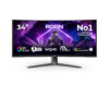 AOC AGON PRO AG346UCD - OLED-monitor - gaming - kurvet - 34"" - 3440 x 1440 @ 175 Hz - 15000000:1 - DisplayHDR 400 True Black - 0.03 ms - 2xHDMI, DisplayPort - højtalere - mørkegrå