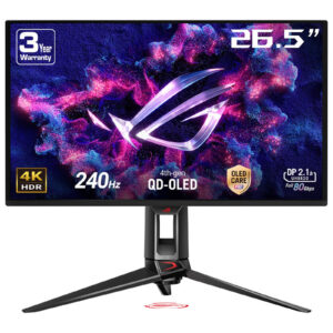 ASUS ROG Swift OLED PG27UCDM - OLED-monitor - gaming - 27"" (26.5"" til at se) - 3840 x 2160 4K @ 240 Hz - 1000 cd/m² - 1500000:1 - DisplayHDR 400 True Black - 0.03 ms - 2xHDMI, DisplayPort, USB-C - sort