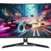 Lenovo Legion R32qc-30 - LED-skærm - gaming - kurvet - 32"" (31.5"" til at se) - 2560 x 1440 QHD @ 180 Hz - VA - 350 cd/m² - 3000:1 - 0.5 ms - HDMI, DisplayPort - højtalere - ravnsort