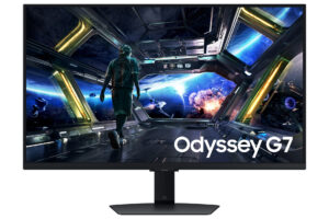 Samsung Odyssey G7 S32DG702EU - G70D Series - LED-skærm - Smart - gaming - 32"" - 3840 x 2160 4K UHD (2160p) @ 144 Hz - Fast IPS - 350 cd/m² - 1000:1 - DisplayHDR 400 - 1 ms - 2xHDMI, DisplayPort - højtalere - sort
