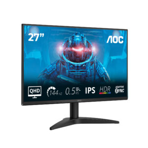 AOC Q27B36X - B36 Series - LCD-skærm - 27"" - 2560 x 1440 QHD @ 144 Hz - IPS - 300 cd/m² - 1500:1 - HDR10 - 0.5 ms - HDMI, DisplayPort - sort - Billede 2