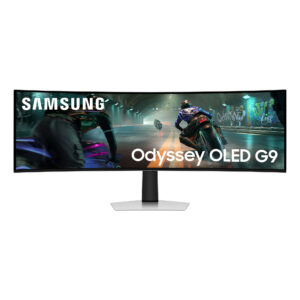 Samsung Odyssey OLED G9 S49DG910SU - G91SD Series - OLED-monitor - gaming - kurvet - 49"" - 5120 x 1440 Dual Quad HD @ 144 Hz - 250 cd/m² - 1000000:1 - DisplayHDR 400 True Black - 0.03 ms - DisplayPort, Micro HDMI, HDMI - sølv
