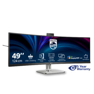 Philips 49B2U5900CH - 5000 Series - LED-skærm - kurvet - USB - 49"" (48.8"" til at se) - 5120 x 1440 Dual Quad HD @ 75 Hz - VA - 400 cd/m² - 3000:1 - DisplayHDR 400 - 4 ms - 2xHDMI, DisplayPort, USB-C - højtalere - sort - Billede 4