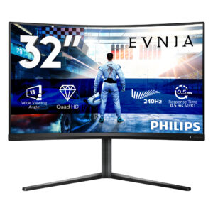 Philips Evnia 5000 32M2C5500W - LED-skærm - gaming - kurvet - 32"" (31.5"" til at se) - 2560 x 1440 QHD @ 240 Hz - VA - 500 cd/m² - 4000:1 - DisplayHDR 400 - 0.5 ms - 2xHDMI, 2xDisplayPort - mørk skifer