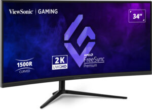 ViewSonic VX3418C-2K - LED-skærm - gaming - 34"" - 3440 x 1440 UWQHD @ 180 Hz - VA - 250 cd/m² - 4000:1 - HDR10 - 1 ms - 2xHDMI, 2xDisplayPort - højtalere