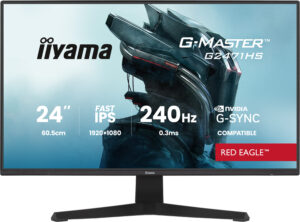 iiyama G-MASTER Red Eagle G2471HS-B1 - LED-skærm - gaming - 24"" - 1920 x 1080 Full HD (1080p) @ 240 Hz - Fast IPS - 350 cd/m² - 1000:1 - 0.3 ms - HDMI, DisplayPort - højtalere - sort, mat
