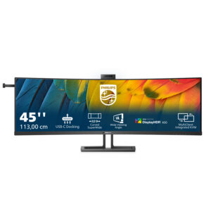 Philips 45B1U6900CH - 6000 Series - LED-skærm - kurvet - 45"" (44.5"" til at se) - 5120 x 1440 Dual Quad HD @ 75 Hz - VA - 450 cd/m² - 3000:1 - DisplayHDR 400 - 4 ms - 2xHDMI, DisplayPort, 2xUSB-C - højtalere - sort