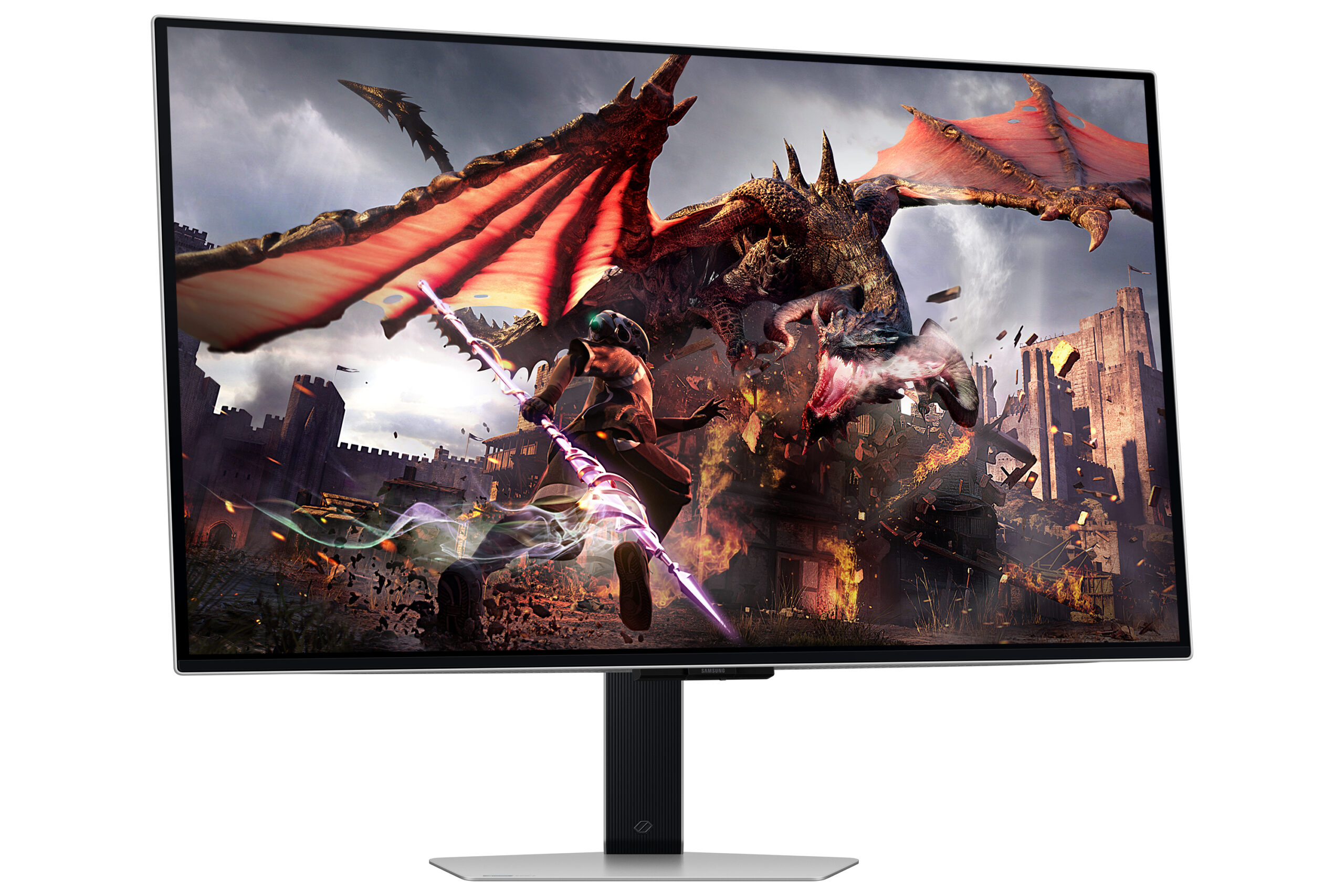 Samsung Odyssey OLED G8 S32DG802SU - OLED-monitor - Smart - gaming - 32"" - 3840 x 2160 4K @ 240 Hz - 250 cd/m² - 1000000:1 - 0.03 ms - 2xHDMI, DisplayPort - højtalere - sølv - Billede 4