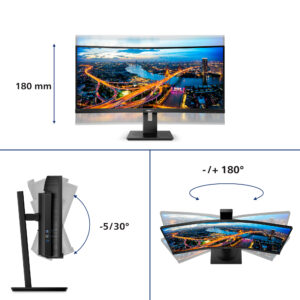 Philips 345B1C - LED-skærm - kurvet - 34"" - 3440 x 1440 WQHD @ 100 Hz - VA - 300 cd/m² - 3000:1 - 5 ms - 2xHDMI, DisplayPort - højtalere - sort struktur - Billede 4