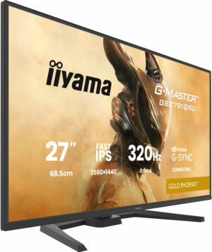 iiyama G-MASTER Gold Phoenix GB2791QSU-B1 - LED-skærm - gaming - 27"" - 2560 x 1440 WQHD @ 320 Hz - Fast IPS - 350 cd/m² - 1000:1 - HDR10 - 0.6 ms - 2xHDMI, DisplayPort - højtalere - mat sort - Billede 4