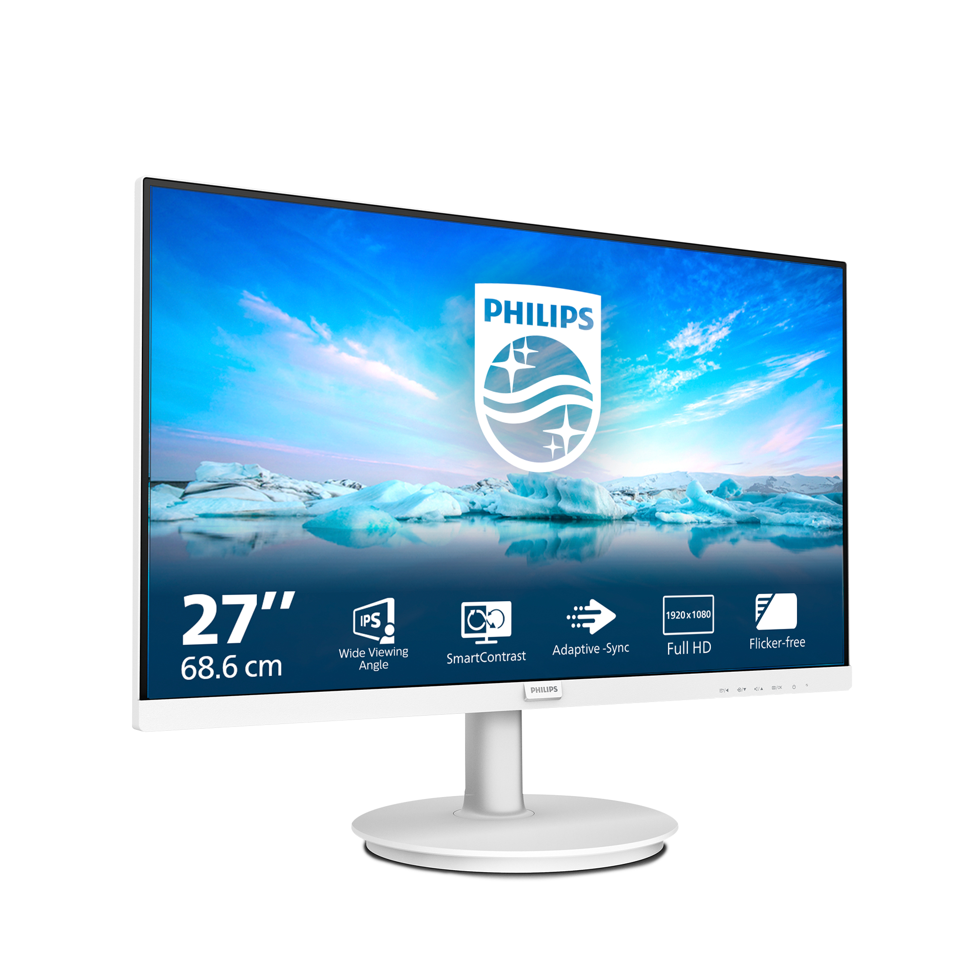 Philips V Line 271V8AW/00 computerskærm 68,6 cm (27") 1920 x 1080 pixel Fuld HD LCD Hvid - Billede 2
