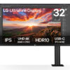 LG UltraFine Ergo 32UN880K-B - LED-skærm - 32"" (31.5"" til at se) - 3840 x 2160 4K UHD (2160p) @ 60 Hz - IPS - 350 cd/m² - 1000:1 - HDR10 - 5 ms - 2xHDMI, DisplayPort, USB-C - højtalere