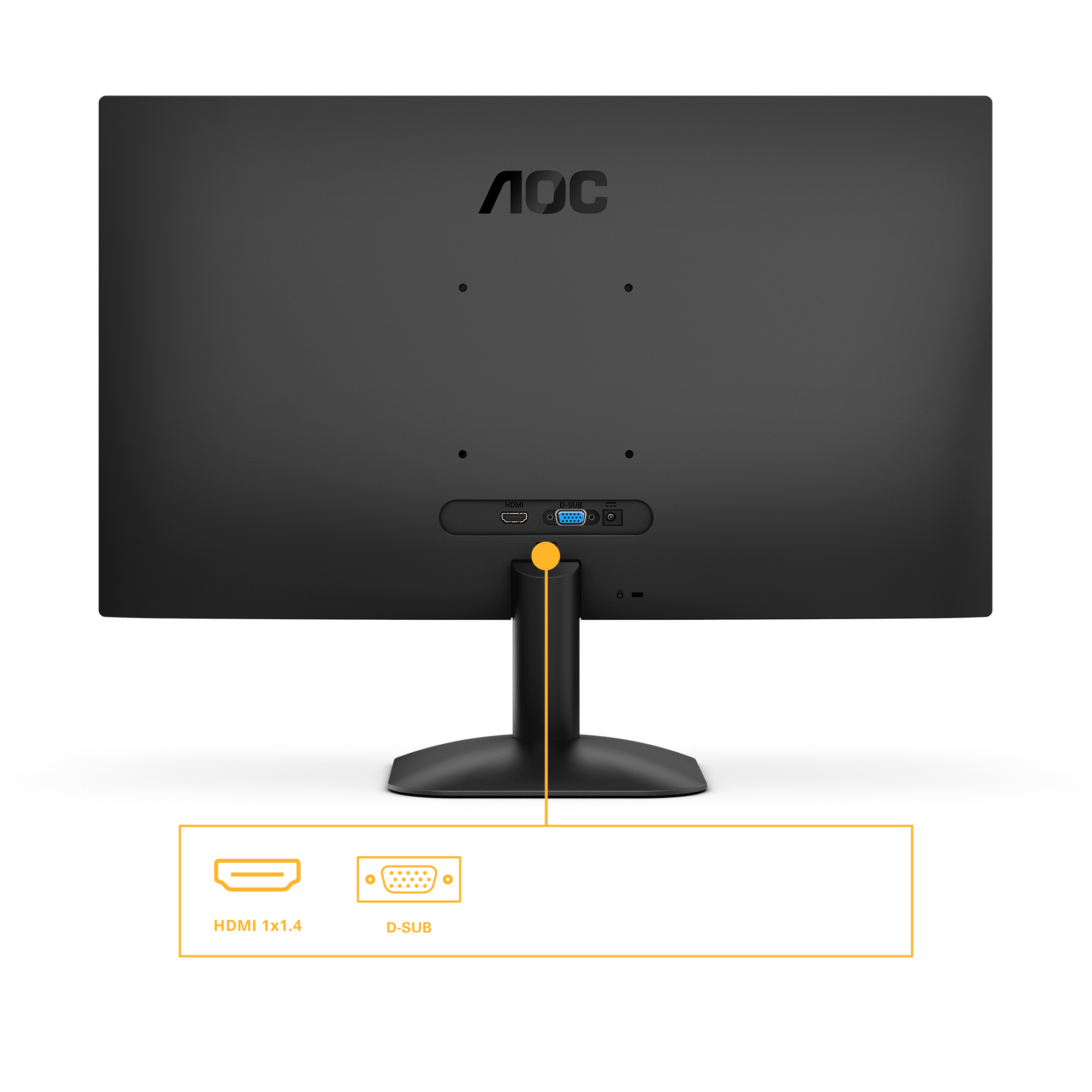 AOC 24B31H - LED-skærm - 24"" (23.8"" til at se) - 1920 x 1080 Full HD (1080p) @ 120 Hz - IPS - 300 cd/m² - 1500:1 - 1 ms - HDMI, VGA - sort - Billede 3
