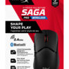 HyperX Pulsefire Saga Pro Wireless Gaming Mouse (sort), Ambidextrous, Optisk, RF Wireless + Bluetooth + USB Type-C, 3200 dpi, Sort