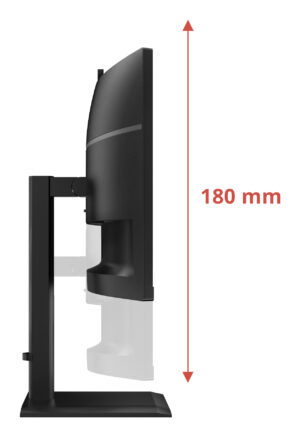 AOC CU34E4CW - LED-skærm - kurvet - USB - 34"" - 3440 x 1440 UWQHD - VA - 350 cd/m² - 3500:1 - HDR10 - 4 ms - 2xHDMI, DisplayPort - højtalere - sort - Billede 4