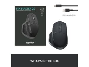 Logitech MX Master 2S - Mus - Lasersensor - Trådløs - Bluetooth - 7 Knapper - Sort Grafit - Billede 2