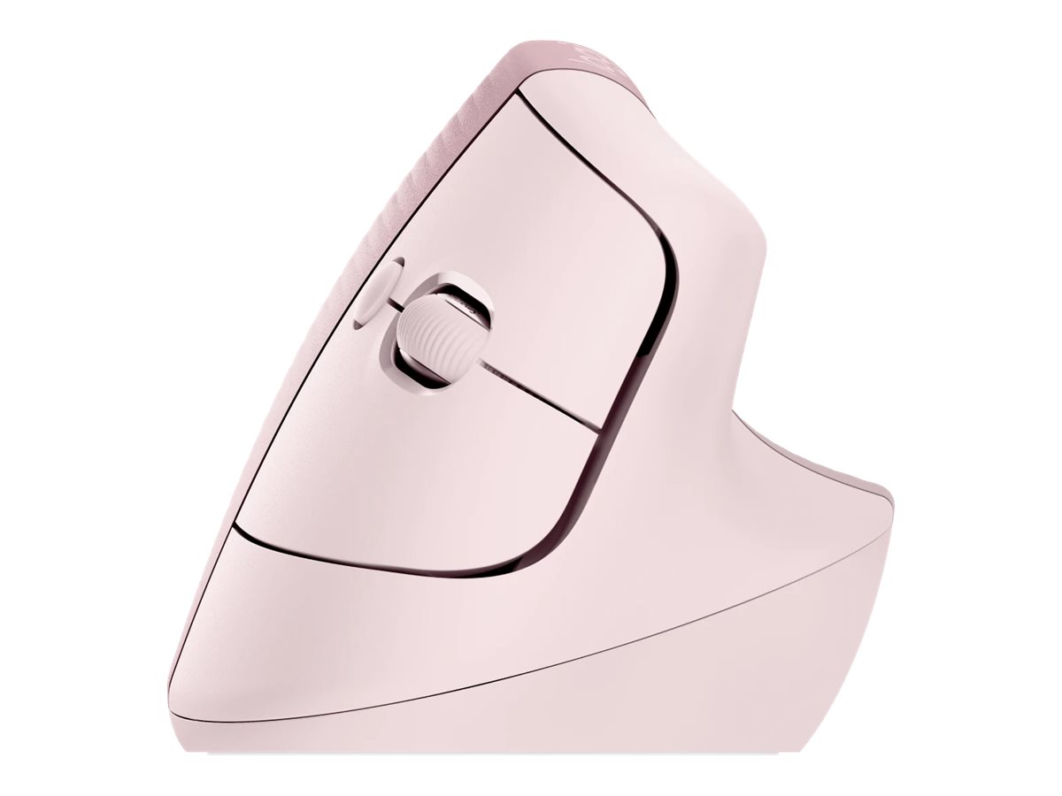 Logitech Lift Vertical Ergonomic Mouse - Lodret mus - ergonomisk - optisk - 6 knapper - trådløs - Bluetooth, 2.4 GHz - Logitech Logi Bolt USB-modtager - rose - Billede 4