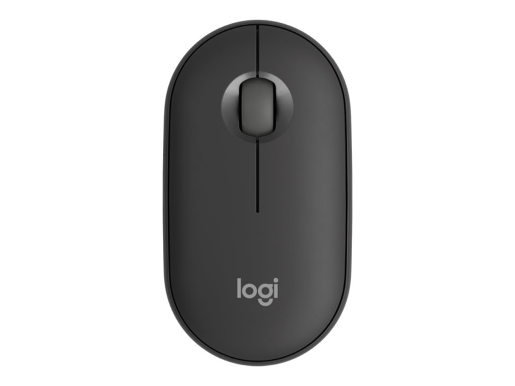 Logitech Pebble Mouse 2 M350s - Mus - optisk - 3 knapper - trådløs - Bluetooth 5.2 LE - tonal grafit