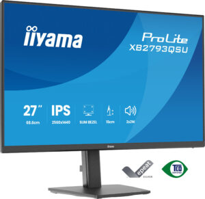 iiyama ProLite XB2793QSU-B1 - LED-skærm - 27"" - 2560 x 1440 QHD @ 75 Hz - IPS - 350 cd/m² - 1000:1 - 1 ms - HDMI, DisplayPort - højtalere - sort, mat