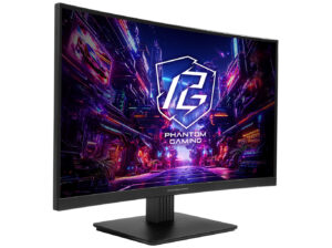 ASRock Phantom Gaming PG27QRT1B&nbsp- Kurvet 27"" - VA panel - 16:9 - 2560 x 1440 (FHD) - 300 nits - 95% DCI-P3 - 2x HDMI 2.0 - 1x DisplayPort 1.4 - 180Hz - Højtalere - Billede 2
