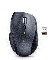 Logitech M705 - Mus - højrehåndet - laser - trådløs - 2.4 GHz - trådløs modtager (USB) - grå
