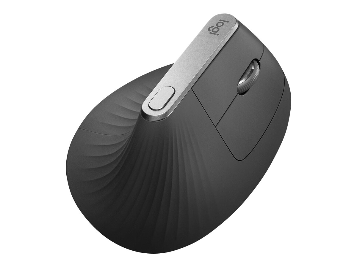 Logitech MX Vertical - Lodret mus - ergonomisk - optisk - 6 knapper - trådløs, kablet - Bluetooth, 2.4 GHz - trådløs modtager (USB) - grafit - Billede 4