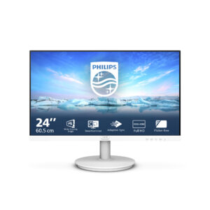 Philips V Line 241V8AW/00 computerskærm 60,5 cm (23.8") 1920 x 1080 pixel Fuld HD LCD Hvid