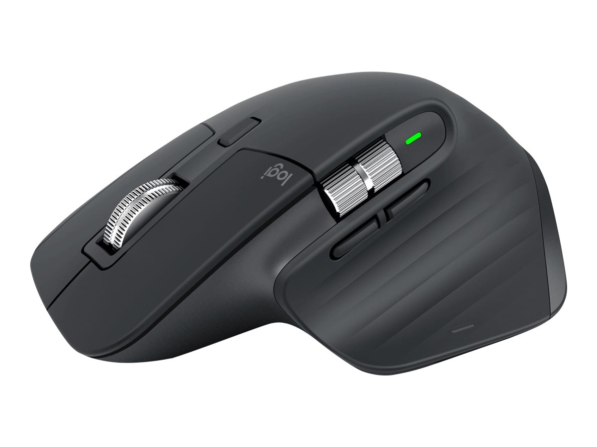 Logitech Master Series MX Master 3S - Mus - ergonomisk - optisk - 7 knapper - trådløs - Bluetooth, 2.4 GHz - Logitech Logi Bolt USB-modtager - grafit